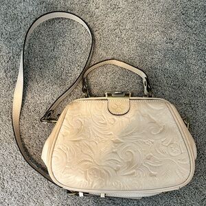 Patricia Nash Gracchi Frame Tooled Leather Satchel Crossbody Bag